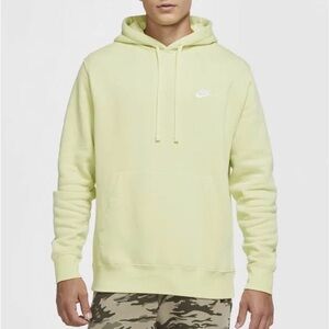 Nike Men's Pale Yellow/ Lime Green Hoodie- size M